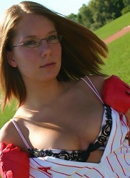 Baseball girl nipple slip!